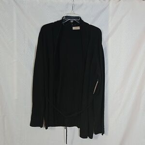 I.E. Open Belted  Long Sleeve Cardigan Sweater  Sz XL Black NWT